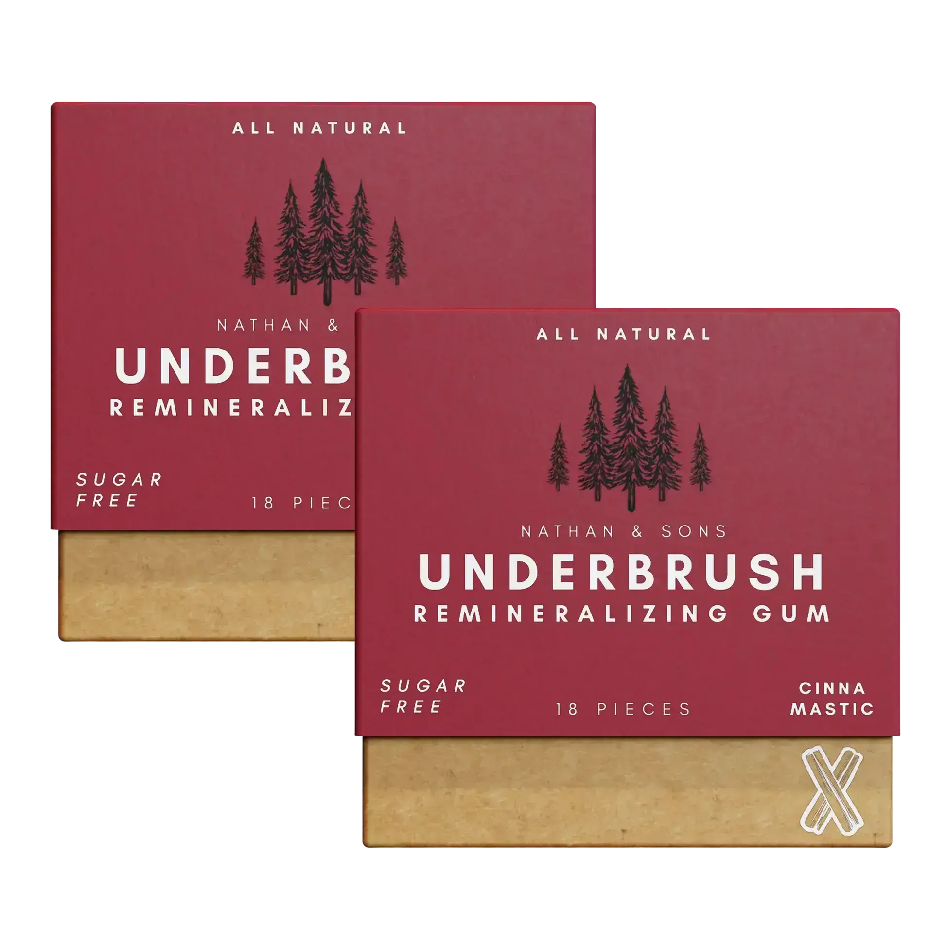 2 Pack of Nathan & Sons Underbrush Remineralizing Gum Cinna-Mastic flavor
