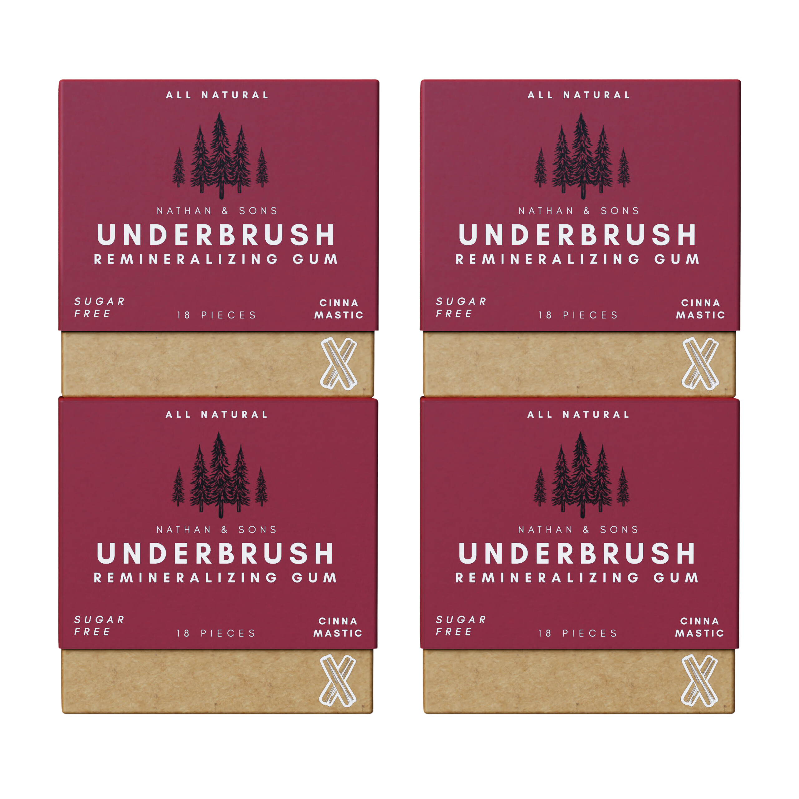 Four-pack of Underbrush Cinna-Mastic flavor
