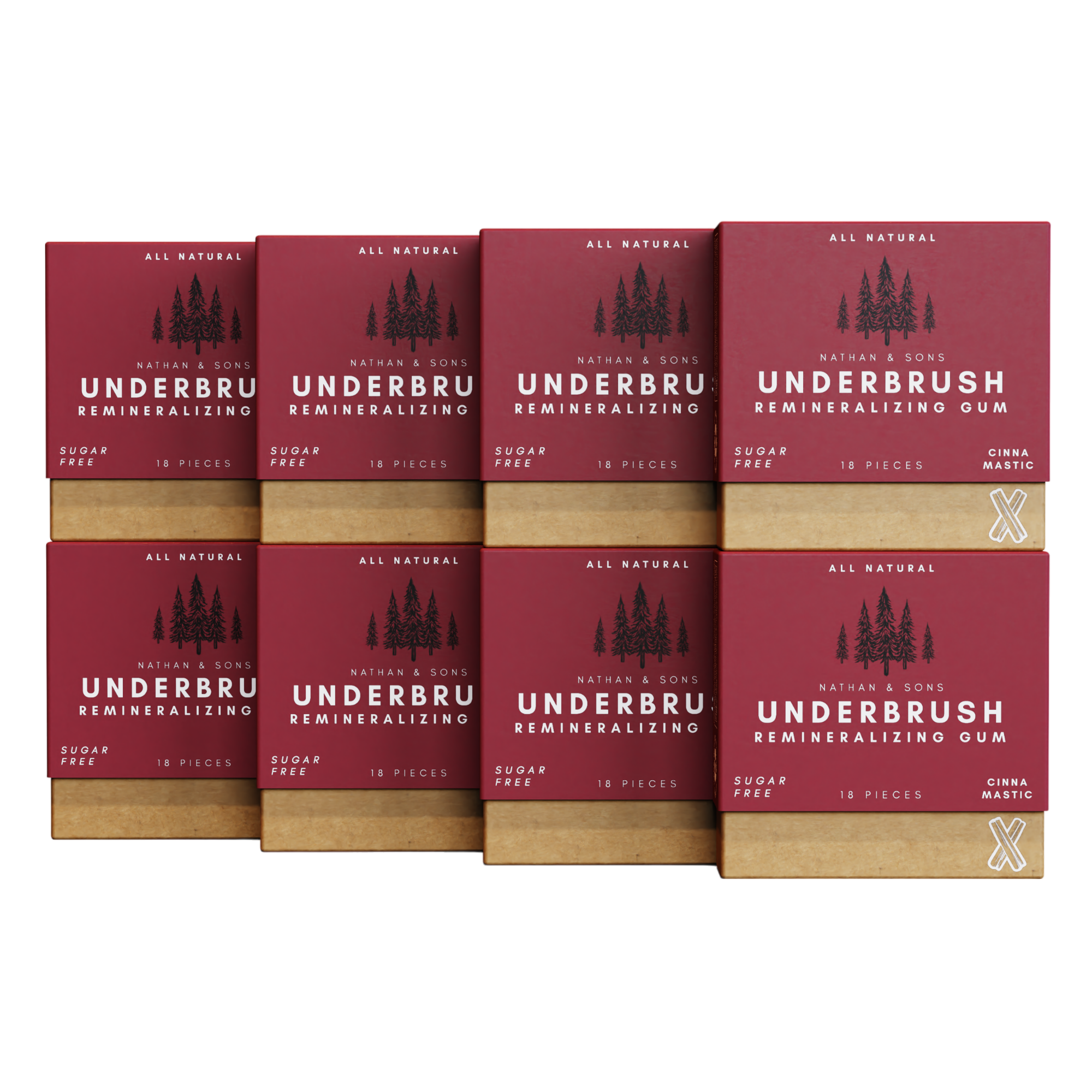 Eight-pack of Underbrush Cinna-Mastic flavor