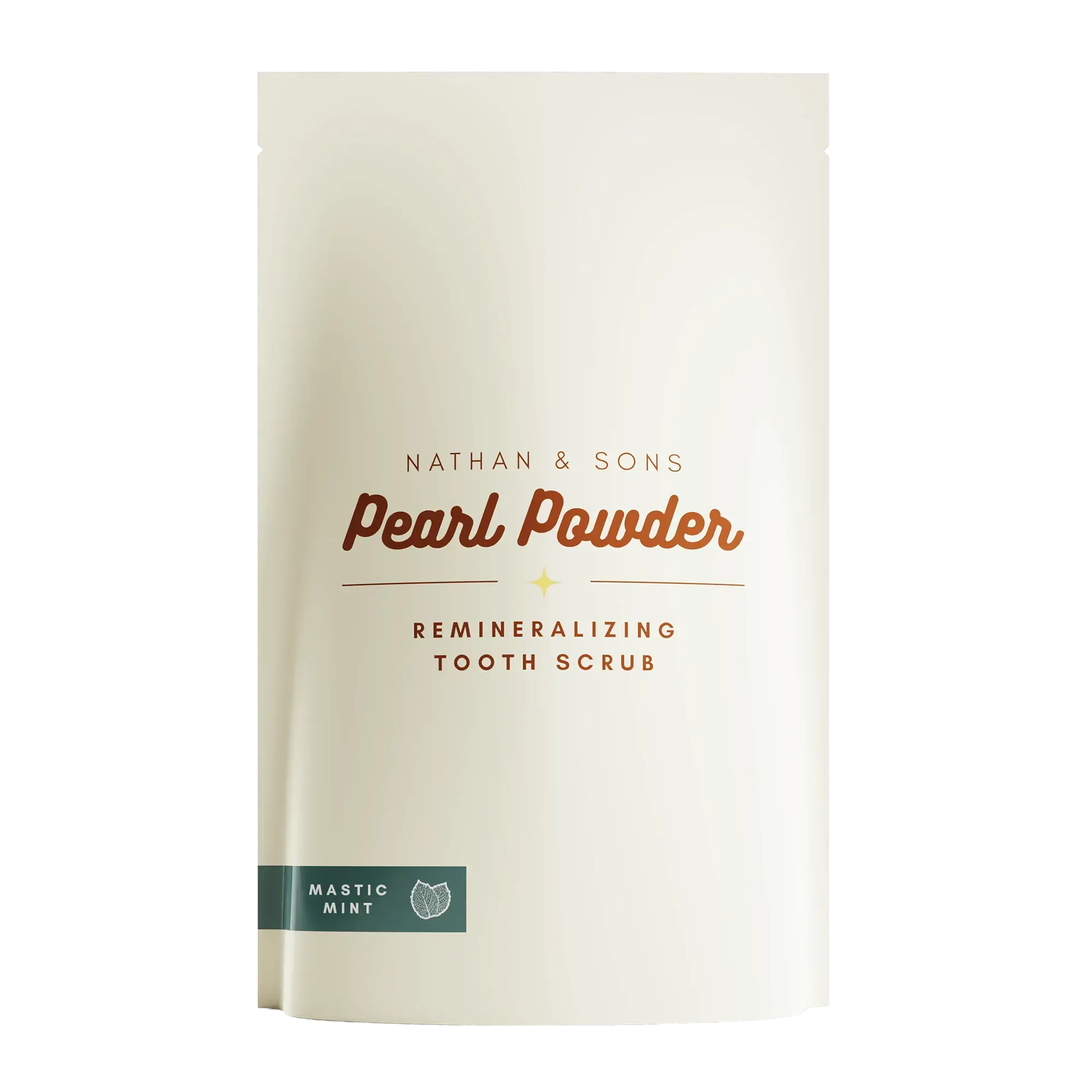 Nathan & Sons Pearl Powder Remineralizing Tooth Scrub refill packaging on a white background