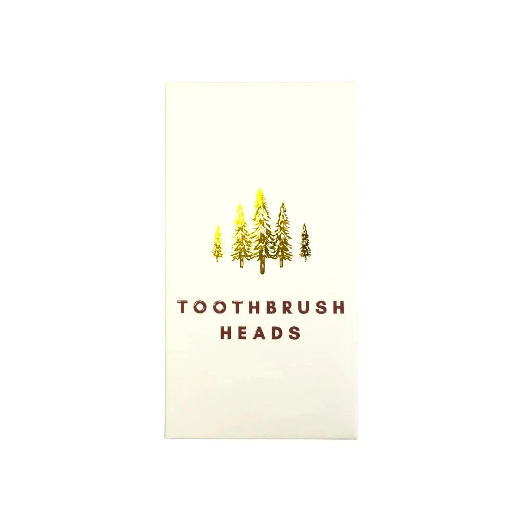 Packaging of Nathan and Sons Toothbrush Heads featuring Pine trees