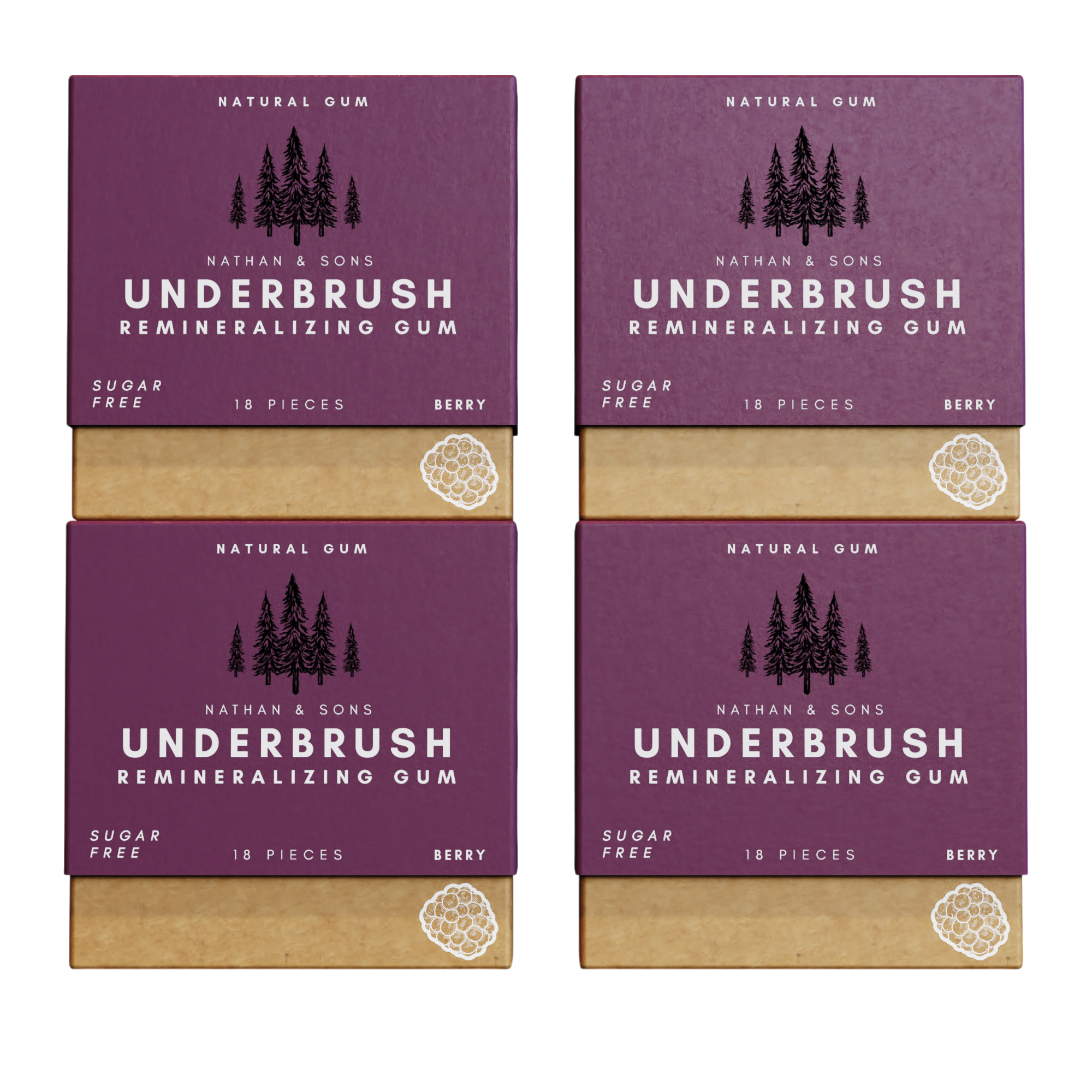 Four-pack of Underbrush Berry flavor