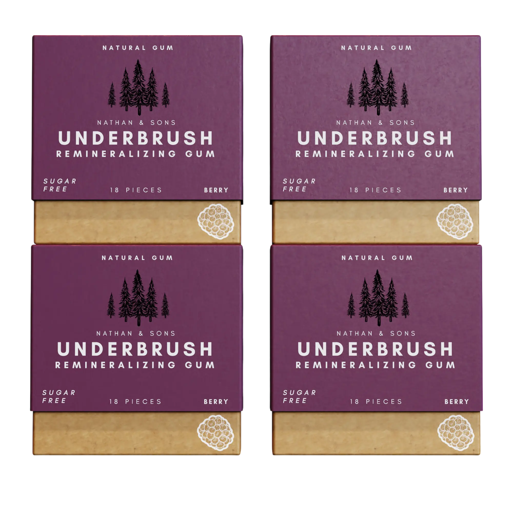 Four-pack of Underbrush Berry flavor