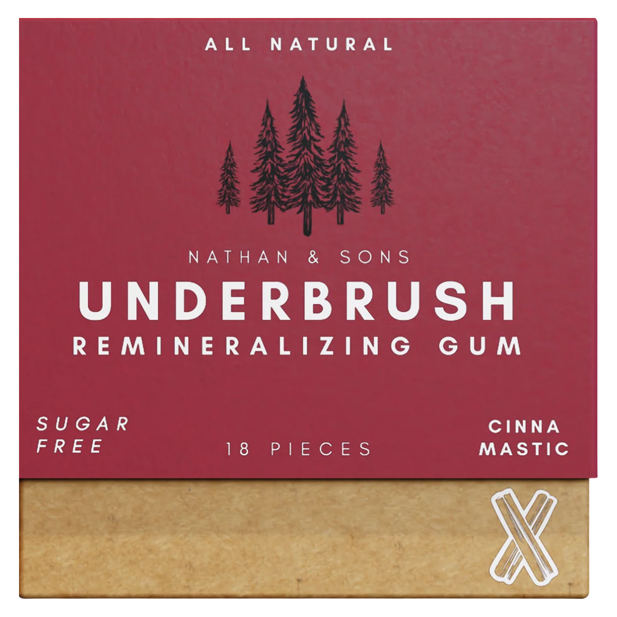 Box of Nathan & Sons Underbrush Remineralizing Gum Cinna-Mastic flavor #hidden